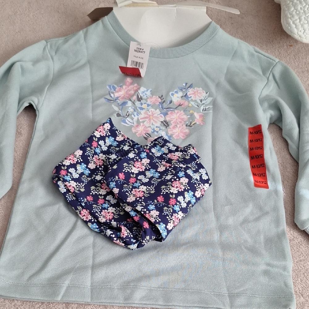 Floral Long Sleeve Shirt and Leggings Set